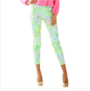Lilly Pulitzer Kelly Ankle Pants Coconut Jungle Sz 00